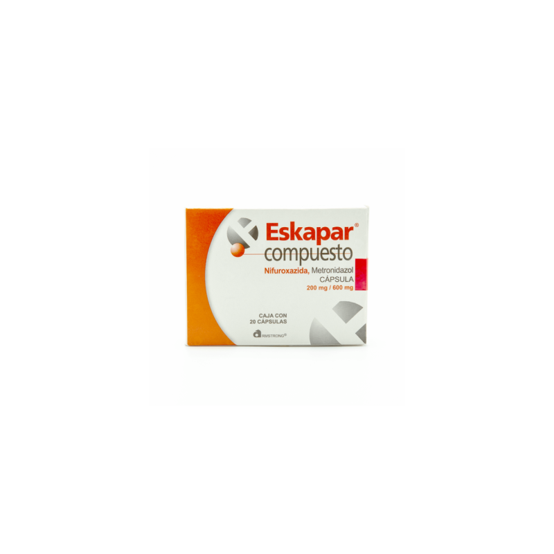 Eskapar Comp De 600/200 mg Con 20 Cápsulas - Nifuroxazida / Metronidazol